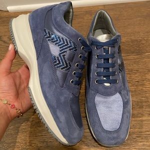 Hogan denim blue sneakers
